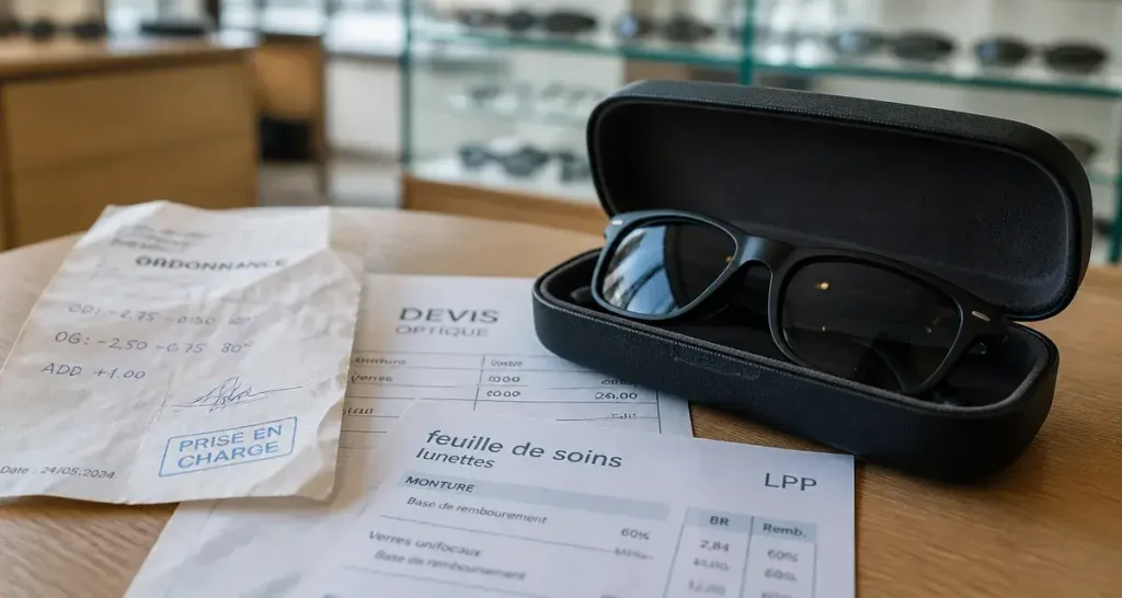 Remboursement lunette de soleil avec correction : ordonnance et devis en cabinet optique