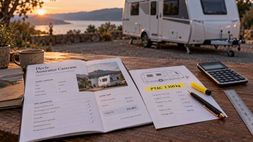 Assurance caravane : 1 500 € par an, prix excessif ou couverture mal calibrée ? Assurance caravane prix 1 500 € : devis et PTAC sur fiche