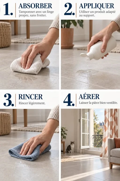 Étapes pour savoir comment enlever l odeur de pipi de chat sur un textile