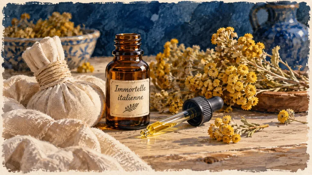 Hélichryse italienne : des bleus à la peau, des usages à encadrer Hélichryse italienne : hélichryse bienfaits, huile essentielle et sommités séchées