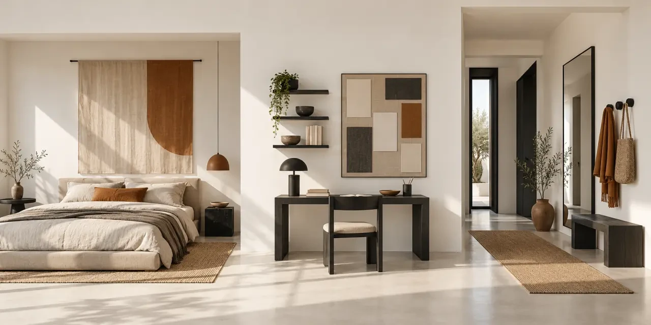 Exemples pour décorer un mur blanc dans une chambre, un bureau et une entrée