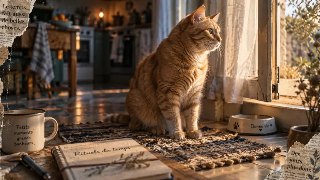 Les chats ont-ils la notion du temps ? Routines, absences et stress Est ce que les chats ont la notion du temps ? Chat près de la fenêtre, routine quotidienne