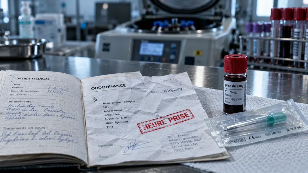 Quel médicament peut fausser une prise de sang : préparation au prélèvement sanguin en laboratoire.