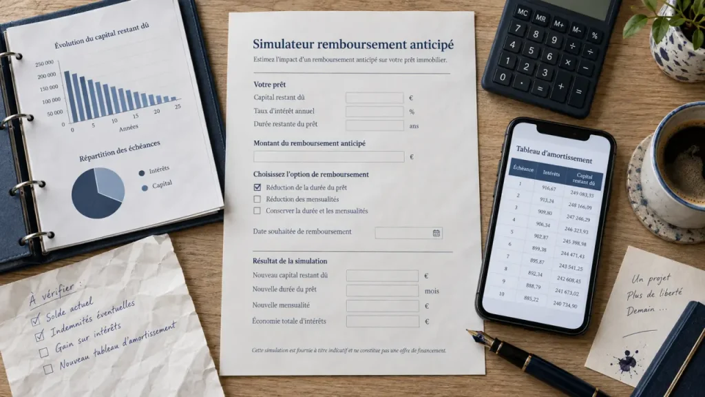 simulateur remboursement anticipé crédit immobilier pour réduire les mensualités
