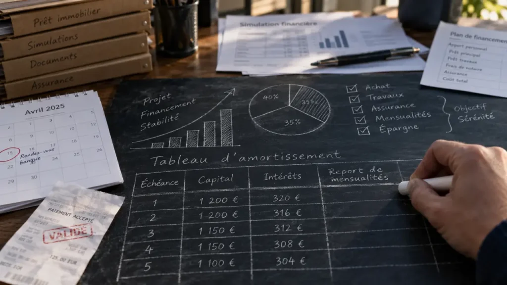Suspendre un crédit immobilier est possible, mais le contrat fixe les limites Suspendre credit immobilier : report de mensualités sur un tableau d’amortissement
